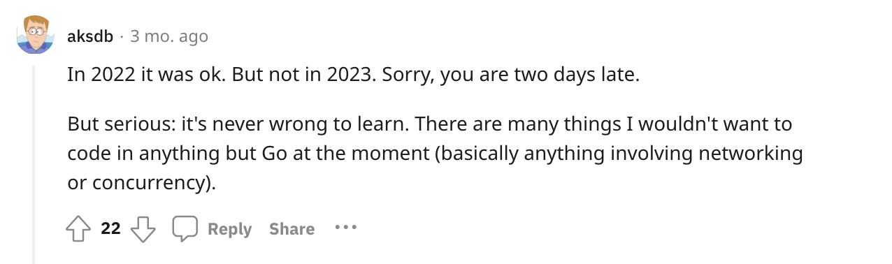 Reddit users in r/golang thread | TurnKey