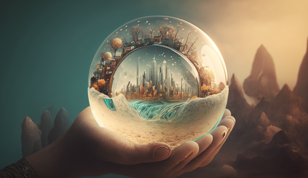 dariari A hand holding a magnifying glass over a stylized glob f585c55a cc80 4cc6 aba1 a8e2323ef524