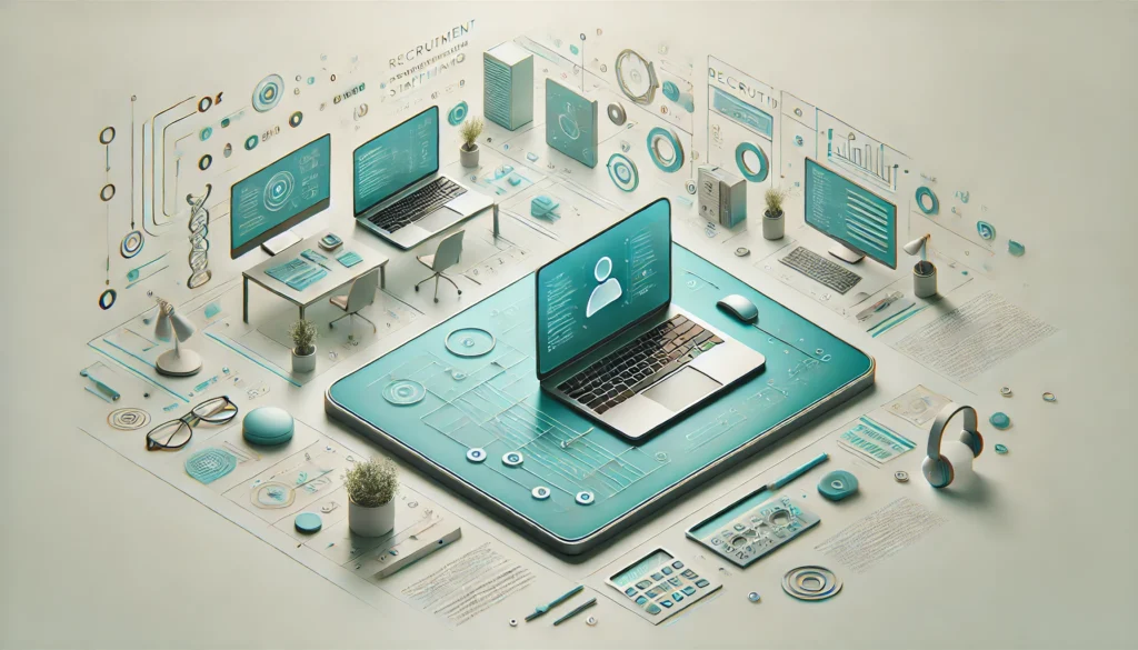 DALL·E 2024 08 14 12.10.50 Create a hyper realistic rectangular image with a minimalistic and clean design focused on the theme of employee tech staffing. The image should incl