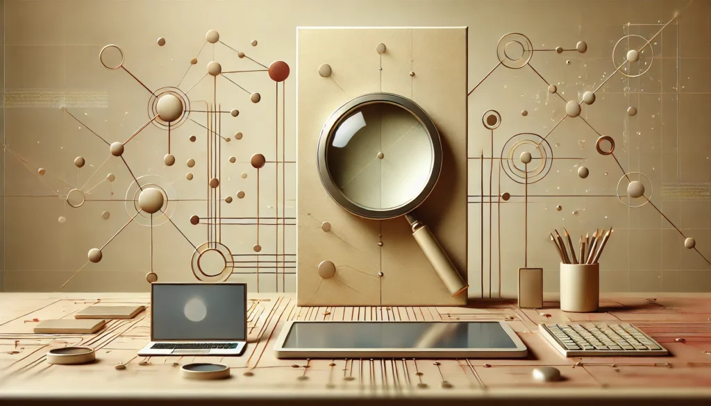 DALL·E 2024 09 17 08.45.55 A highly realistic and minimalist rectangular image representing the concept of understanding or discovering important information. The image should f